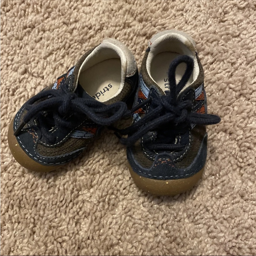 Stride Rite Baby Boys Crib shoes 3w cygnet Leather Used infant athletic tennis